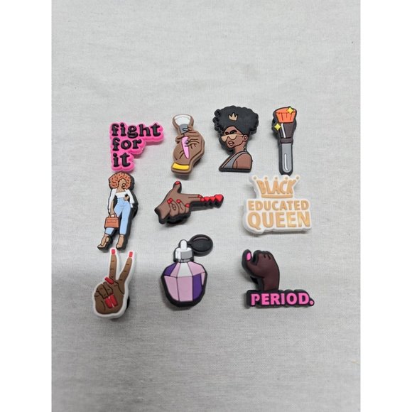 Trendy Shoe Charm Lot Of 10 Charms- NEW - Picture 1 of 2